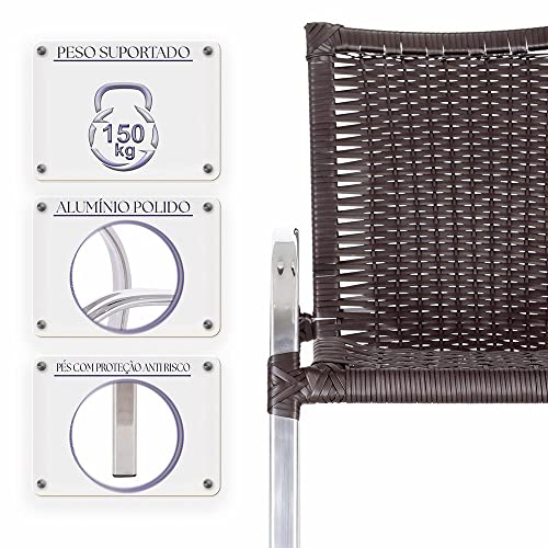 Mesa Com 4 Cadeiras Em Aluminio E Fibra (cadeiras Colombia E Mesa Toquio) Para Área Externa, Edícula