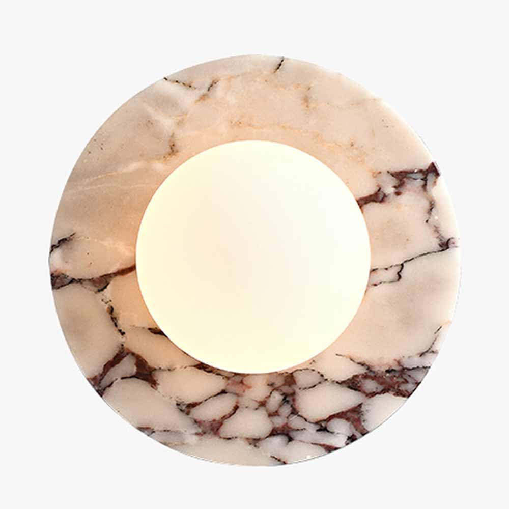 Aplique de pared de mármol y vidrio para iluminar el tocador del baño con luz cálida