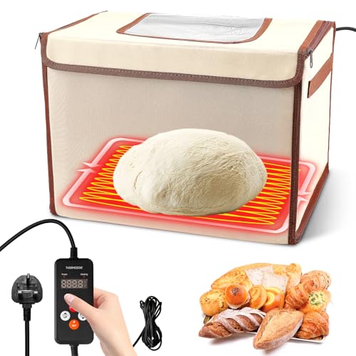 Bread Dough Proofing Box with Heater, Electric Dough Proofer with NTC Sensor Temperature & Timer Control, Reusable Bread Proofing Baskets for Making Sourdough, Pizza, Yogurt, Handmade Soap, Natto