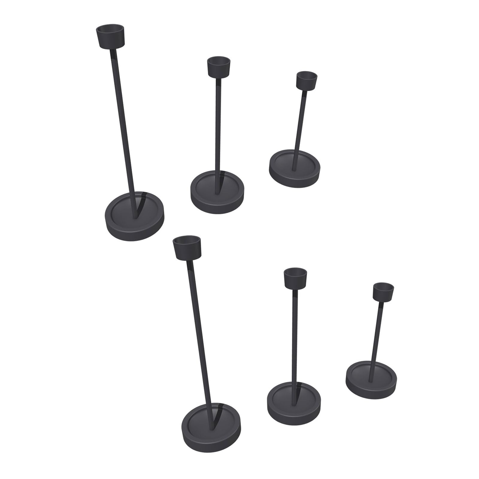 Jazuaiao Multicolor Of 6 Black Metal Tall Taper Holders Candlestick For Table Centerpieces Dinner Weddings Party Home Decors Nordic Holders