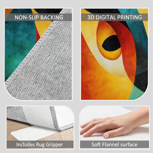 Tapis de cuisine antidérapant oiseau coloré lavable pour sol propre - 8