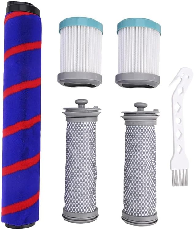 Roller Brush and for Pre- & Post-Motor Filter Kit for Tineco A10/A11 Hero, A10/A11 Master, PURE S11 Tango Cordless for Vacuum Cleaner, 6-Piece