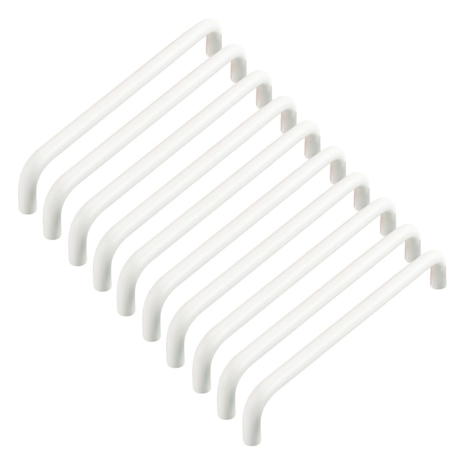 RSWZSFL 10 Pcs Kitchen Cabinet Handles Colourful Cabinet Knobs Cupboard Handles Furniture Pull Aluminium Door Handles Drawer Knobs for Drawer Wardrobe Children's Room Furniture (White,Pitch:128mm)