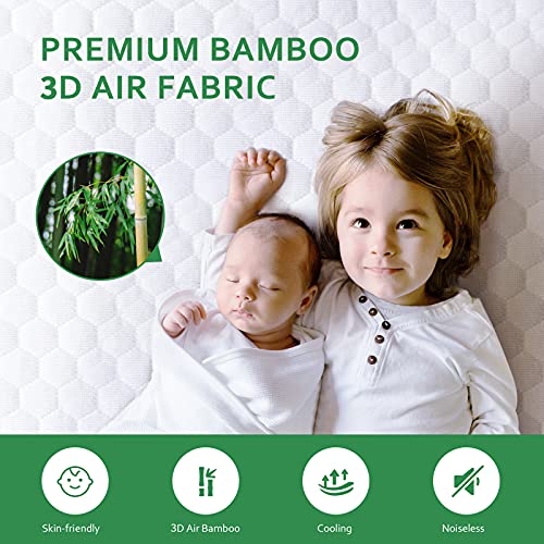 Twin Mattress Protector Waterproof Cooling Bamboo Twin Size Mattress Cover, 3D Air Smooth Soft Bamboo Mattress Protector, Breathable Noiseless Bed Mattress Pad, Fitted 8-14 Inch Deep Pocket #TOP1