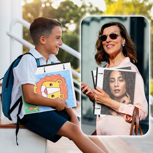 Image of WOT I 1 Inch Telescoping 3 Ring Binder 4 Pack, Expandable Flexible Binder with Customizable Front Cover & Clear Catalog Pocket, Holds 8.5 inchx11 inch Paper, School Office Supplies, Black+White