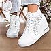 Yanzhenglip Wedge Sneakers for Women Hidden High Heeld Sneakers Dressy Lace Up High Top Sneakers Fashion Orthopedic Walking Shoes Breathable Lace Embroidery Running Shoes Casual Platform Sneakers