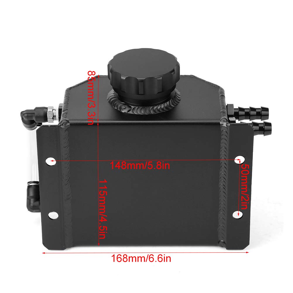 KIMISS Motore in lega di alluminio Serbatoio olio universale Serbatoio traspirante Serbatoio filtro di scarico gas di scarico(nero)