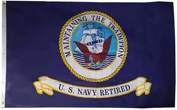 U.S. NAVY Retired Flag 3x5FT Banner NVY USA Veteran Dad Mom Gift Man Cave 100D