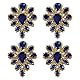 FINGERINSPIRE 4 Stück Strass Applikation Blau Tropfenform Strass Applikationen 57x45mm Strassperlen Blumen Applikation Für DIY Kleidung Handarbeit Brautkleider
