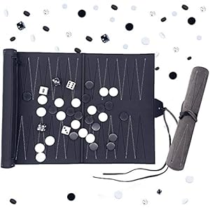 Funvalley Surperfect Premium Leder Reise Backgammon-Set