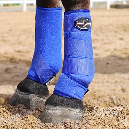 Harrison Howard Horse Sport Medicine Front Shock-Absorbing Boots All-Round Lower Limb Protection & Support Sport Boots Perfect for Endurance Training and Performance Pack of 2 Aquamarine XL by Harrison Howard - Used condition - US$30.48