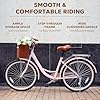 Viribus Beach Cruiser Bike for Women, Womens Bike 26 inch, Cruiser Bike with Basket, Step Through Bicycle for Short Women, 1 Speed Female Bicycles for City Commuter Vintage Pink #2