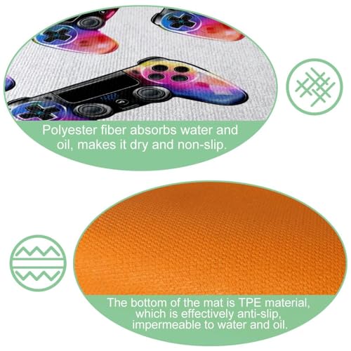 Tapis de cuisine absorbant et fluorescent avec base antidérapante lavable - 6