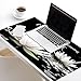 LB Black and White Floral Mouse Pad Plant Flower with Inspirational Quotes Large Mouse Pad for Desk Modern Aesthetic Desk Pad for Office and Home Non-Slip Rubber Base Mouse Mat 15.75L X 31.5W Inch