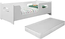 Cama Infantil Montessoriana Meninas Meninos Baby Para Quarto De Criança Encanto Com Colchão Cor Branco Neloja