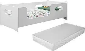 Cama Infantil E Colchão Montessoriana Meninas Meninos Baby Para Quarto De Criança Encanto Cor Branco