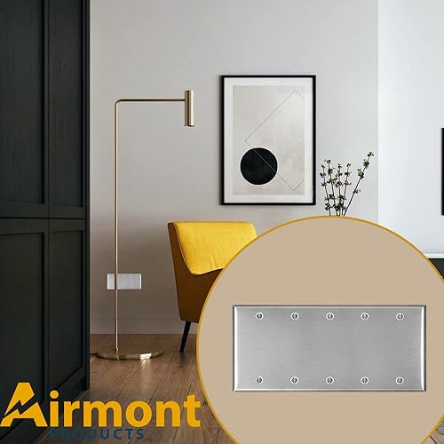 Miniatura 6 de Paquete de 2 placas de pared en blanco de acero inoxidable, tamaño estándar de 5 bandas, 4.50 x 10 pulgadas, resistente a la corrosión y al calor,