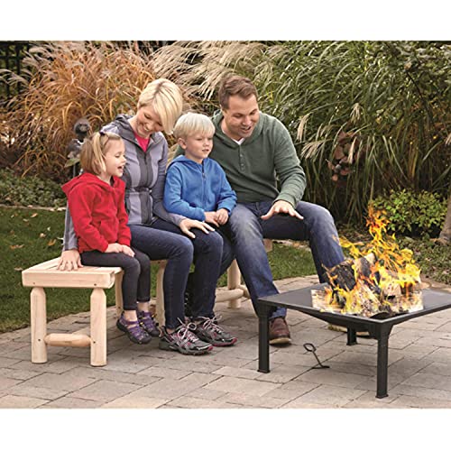 Castlecreek Curved Fire Pit Bench, Wood Log Bench Seat, Outdoor, Backyard, Rustic #TOP3