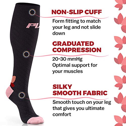 Image of POWERLIX Compression Socks for Women & Men (Pair) for Neuropathy Swelling Pain Relief 20-30 mmHg Medical Knee-high Stockings