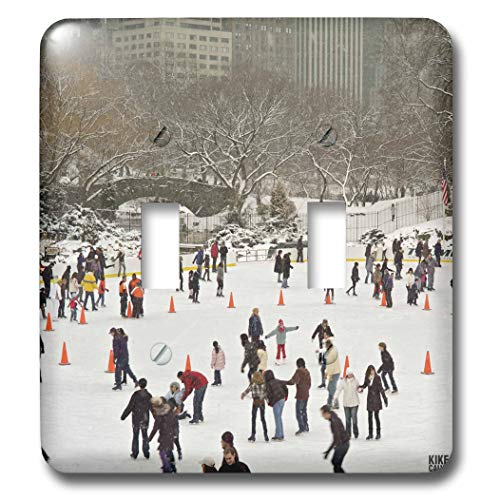 Blizzard de nieve en el parque central interruptor de luz decorativo 2