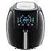 GoWISE USA GWAC22003 5.8-Quart Air Fryer with Accessories, 6 Pcs, and 8 Cooking Presets + 100 Recipes (Black), Qt