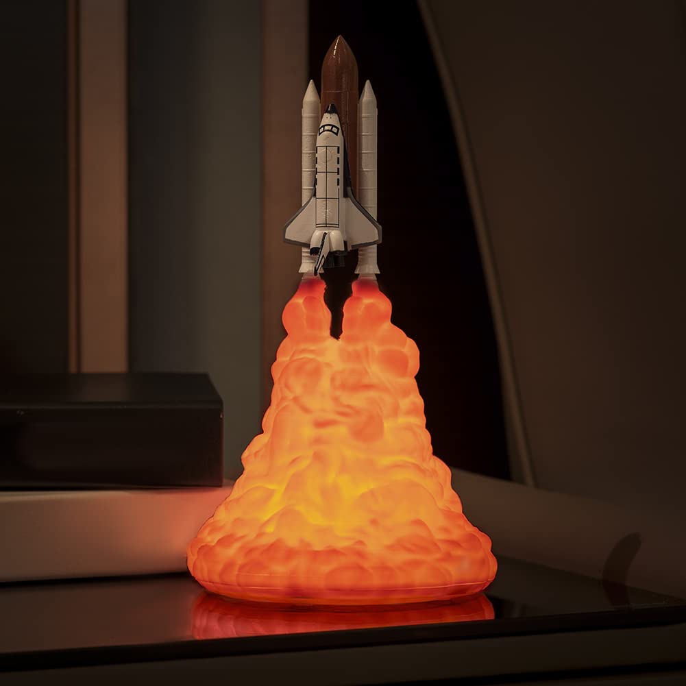 YUYTE Lámpara Espacial Impresa en 3D, Luz Nocturna LED USB para Niños, Decoración de la Habitación, Brillo Personalizable, Cualquier Ocasión (Largo (28 cm/11,02 pulgadas) Un estilo)