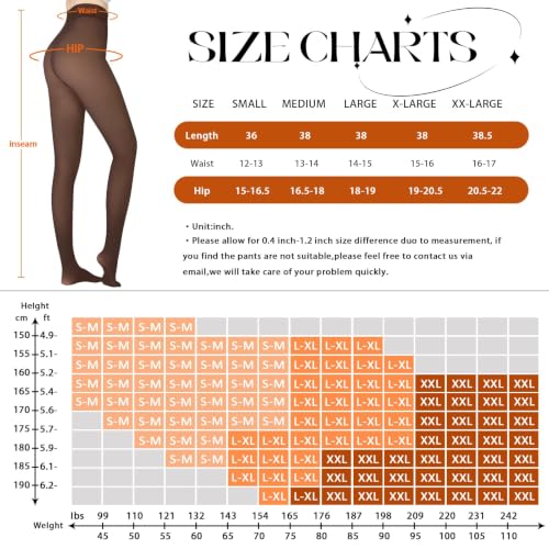 Image of X-CHENG Fleece Lined Tights Sheer Women - Winter Fake Translucent Warm Pantyhose Leggings Sheer Thick Tights for Women
