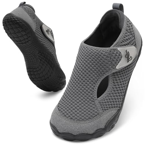 LeIsfIt Barefoot Shoes Women Men Wide Toe Hiking Shoes Breathable Walking Footwear Non-Slip Adjustable for Diabetic Edema Swollen Feet