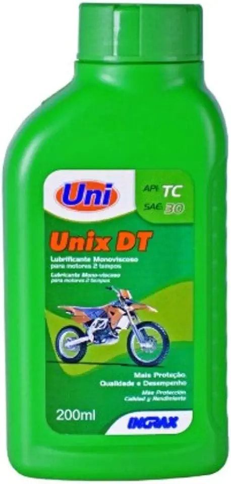 Óleo Para Motor 2 tempo a Gasolina 200 ml Unix DT Ingrax
