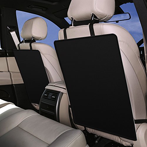 Kick Mat Back Seat Protector - Set of 2 Kick Mats for Car, Truck, SUV or Van - Protects Backs of the Seats from Scuffs & Stains - Must Have for Traveling with Pets or Kids - 1 Click Installation