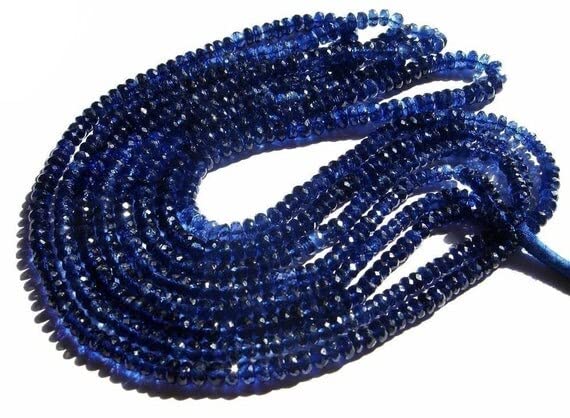 Kyanite Inky Blue perles rondelles facettées 3-5mm pour création