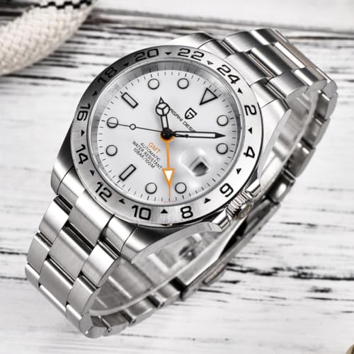 Image of Pagani Design Luxury Automatic Mechanical Watch for Man 42mm GMT Sport Watch with Stainless Steel Strap, Sapphire Glass & 10ATM Waterproof