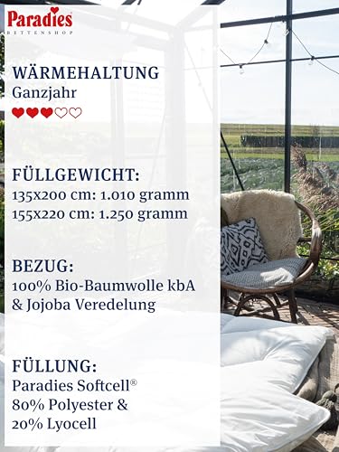 Paradies Avera Bio Ganzjahresdecke 135×200 cm mit Lyocell-Füllung