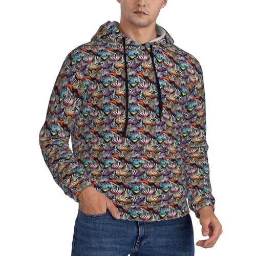 Sweat à capuche imprimé zèbre coloré pour homme toutes saisons