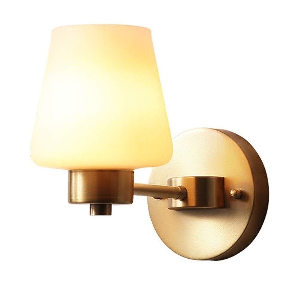 HPTHLY Wall Mounted Light Copper Glass Brass Wall Light Sconce Lamp For Restaurant Living Room Bathroom Mirror Headlights Bedside Decoration Porch Wall Ligh