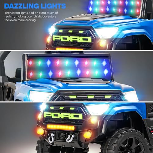 Image of Baybee Maverick Battery Operated Jeep for Kids with RGB Windshield Light, Bluetooth, USB & Music | Baby Big Ride on Battery Car | Electric Jeep Car for Kids to Drive for 2 to 6 Years Boys Girls (Blue)