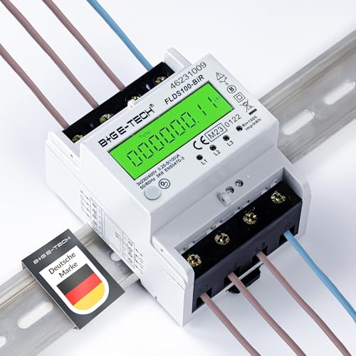 Digital 3-Phase Three-Phase Meter [FLDS100BiR -MID 25] - Electricity Meter for TS35 DIN Rail, MID Calibrated, Digital LCD Three-Phase Meter with S0, 100A, 400V