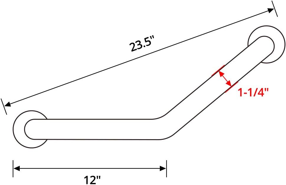QWORK 23" Concealed Mount Safety Bath and Shower Grab Bar, Stainless Steel Shower Handle, Bathroom Balance Bar, Safety Hand Rail Support Bar for Handicap Elderly Injury, Wall Concealed Mount Handle : Health & Household