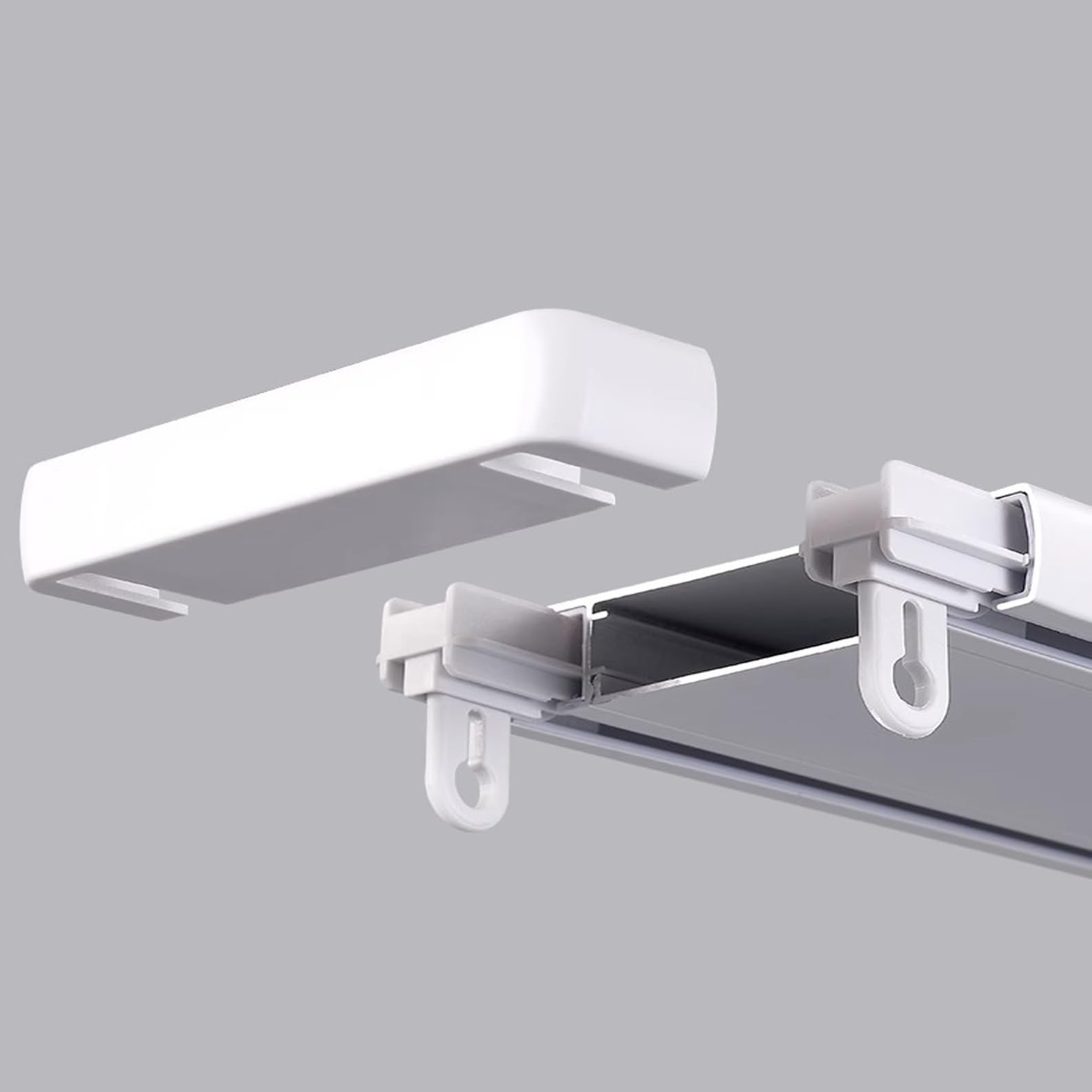 Système de rails de rideaux coulissants de 5,2 m – Rails réglables blanc/noir pour séparateurs de pièces, rideaux – Options de 0,9 à 5,8 m disponibles