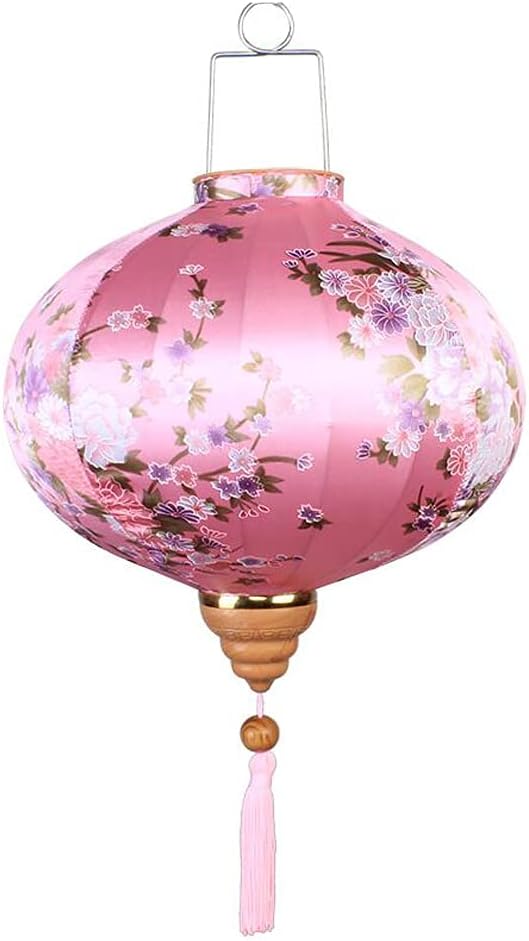 12 Inches Chinese Style Hanging Lantern, Sushi Decoration Festive Hanging Lampshade Paper Lampshade Silk and Satins-A02