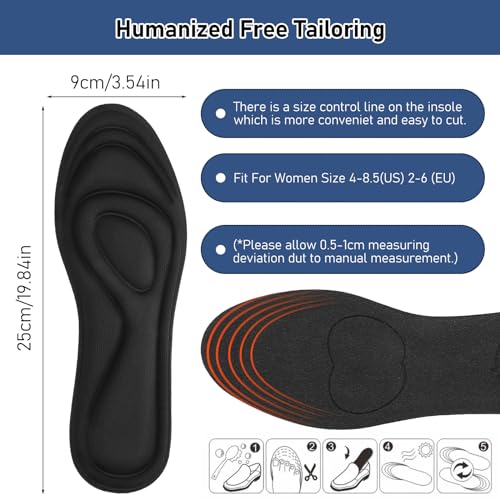 WLLHYF 2 pares de plantillas de espuma memory para calzado miniatura 2