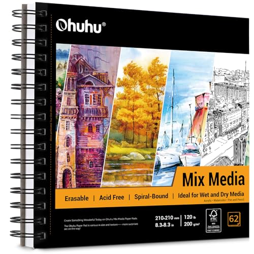 Amazon | Ohuhu スケッチブック 画用紙 アクリル絵具・水彩にも 200gsm