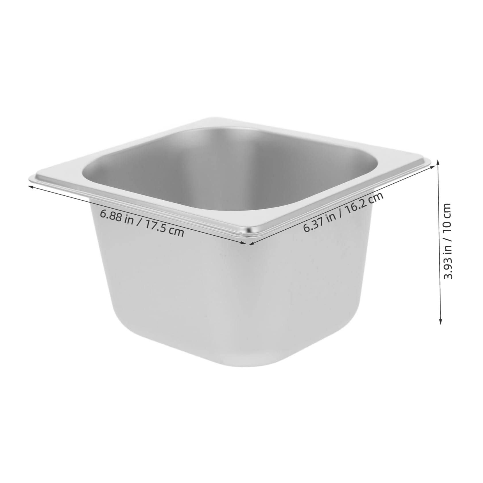 Levemolo Stainless Steel Ice Cream Tub Saucepan with Lid Tray with Lid Stainless Steel Hotel Pan Stainless Steel Rectangle Pan Ice Bin Food Pan Deep Pan Stainless Steel Buffet Trays Silver