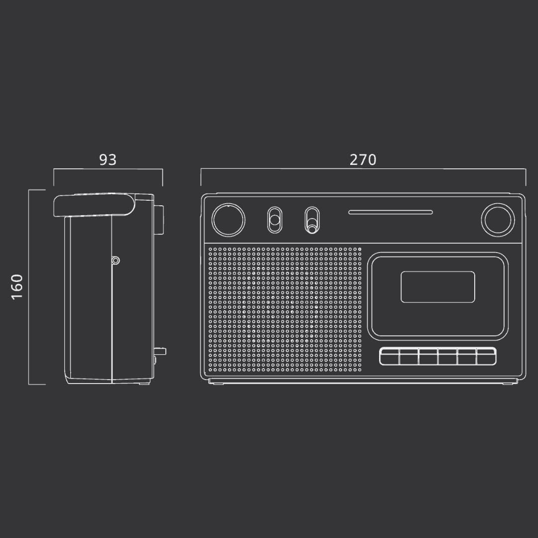 Muse M-152 RC Radio Portable avec Lecteur de Cassettes, Radio analogique FM/MW, enregistreur Cassette, Microphone intégré, entrée auxiliaire 3,5 mm, antenne télescopique, poignée de Transport