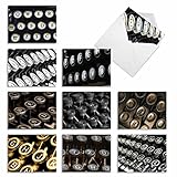 M2029sl Just My Type: 10 Assorted Blank All-Occasion Note Cards Images of Old-School Technology, the Typewriter, w/White Envelopes.