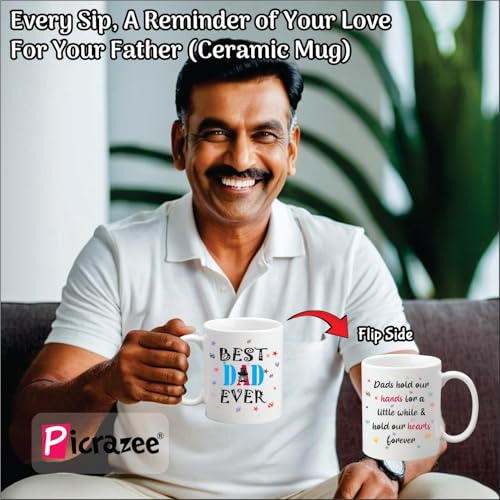Image of PICRAZEE Gift for Father's Day /Birthday (12x12 Cushion&Filler, Coffee Mug, Trophy, K-Ring, Fridge Magnet, Greeting Card) Best, Papa, Father