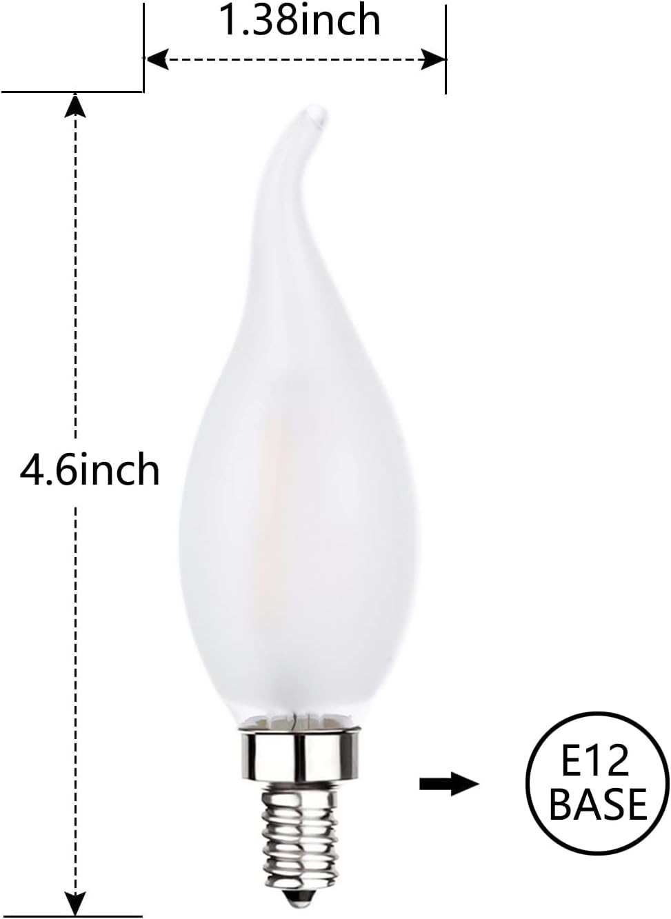 LED Candelabra Bulbs 25 Watt Equivalent 4000K Neutral White E12 Frosted LED Bulb Dimmable, Vintage Edison Bulb Chandelier Flame Tip, 6 Pack