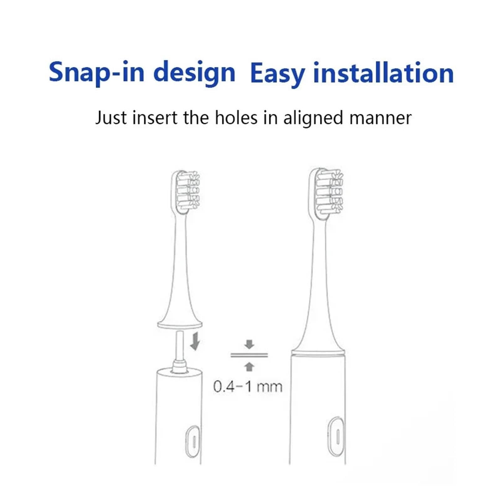 Testine, Compatibile Con XIAOMI, T300 T500 | Testine a setole morbide per spazzolino elettrico sonico vacuum(T300 White Blue-8PCS)