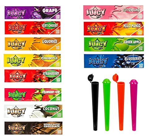 raupir Set 10 Heftchen Juicy Jays King Size Zigarettenpapier Papers mit Geschmack 4 Tubes