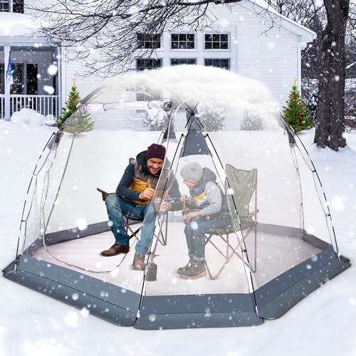 Transparentes Zelt, 4-6 Personen 10'x10' Campingzelt, wasserdicht, Wind- und schneefest, geeignet für Outdoor- und Hinterhof-Seifenblasenzelte